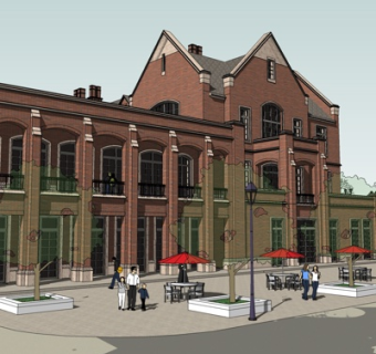 欧式酒店su模型