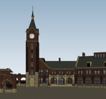 欧式商业会所su模型