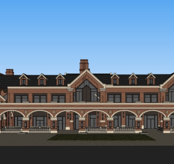 欧式酒店su模型