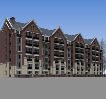 欧式公寓楼su模型