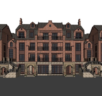 欧式公寓楼su模型