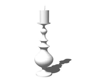 欧式烛台灯su模型