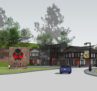 新中式商业街su模型