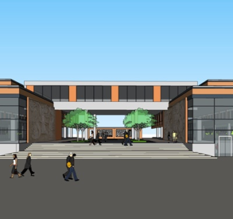 现代办公楼su模型