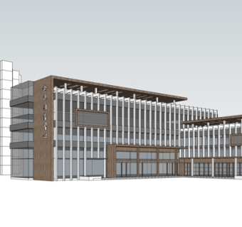 现代办公楼su模型