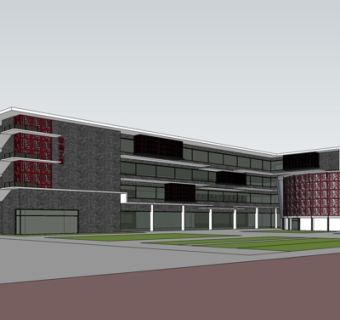 新中式办公楼su模型