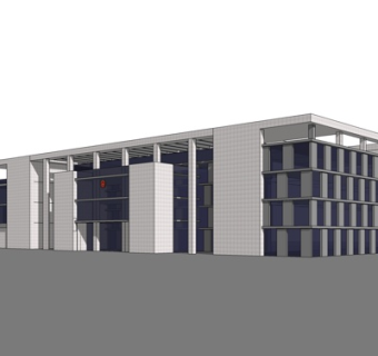 现代行政办公楼su模型