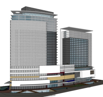 现代高层办公楼su模型