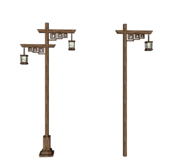 新中式路灯su模型