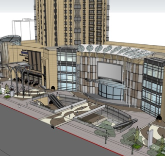 欧式商业街su模型