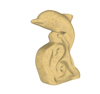 现代海豚石雕摆件su模型