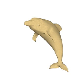 现代海豚石雕摆件su模型