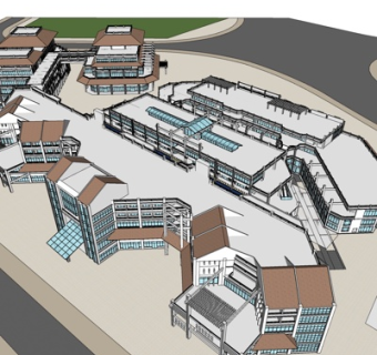 现代商业街su模型