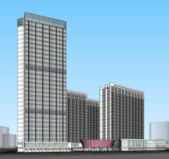 现代高层办公楼su模型