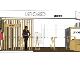现代衣服专卖店su模型