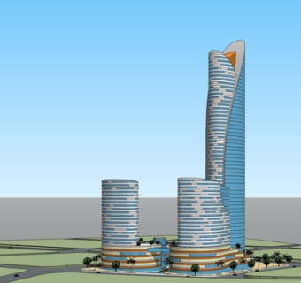 现代高层办公楼su模型