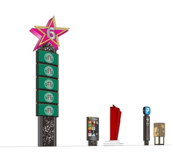 现代指示牌su模型