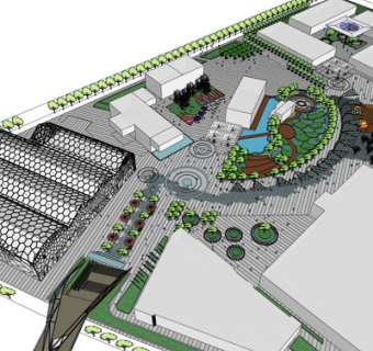 现代商业街su模型