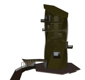 现代塔楼su模型