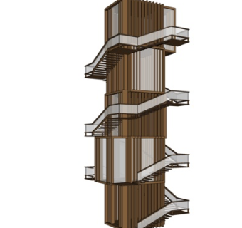 现代景观台su模型