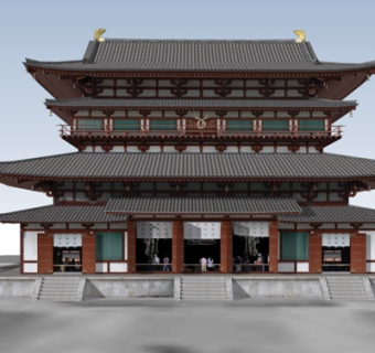 中式楼阁建筑su模型