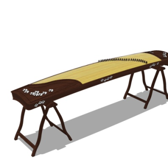 中式长琴su模型