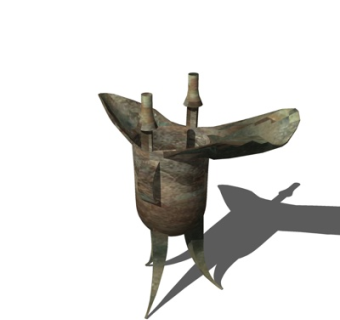 中式青铜尊su模型