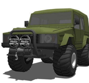 现代小汽车su模型