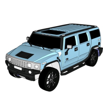 现代小汽车su模型