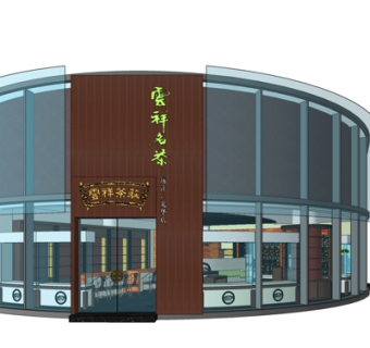 现代茶叶专卖店su模型