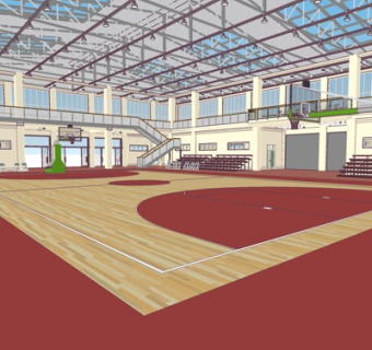 现代体育馆su模型