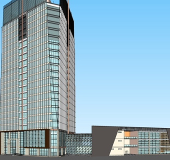 现代高层办公楼su模型