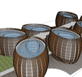 现代商业楼外观su模型