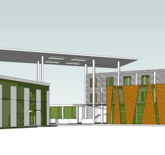 现代办公楼外观su模型