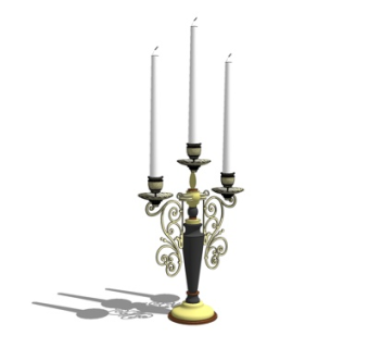 欧式烛台灯su模型
