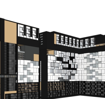 中式装饰柜su模型