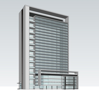 现代高层办公楼su模型