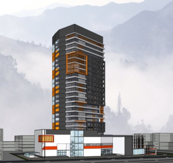 现代高层办公楼su模型