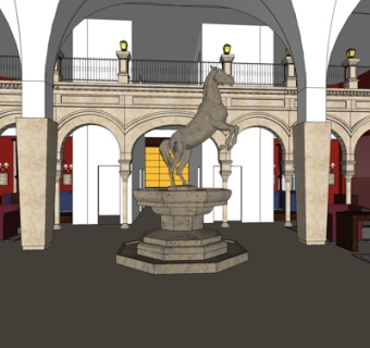 中式城楼su模型