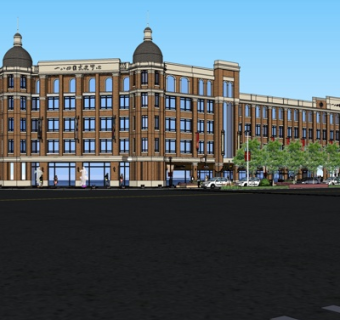 欧式沿街商业建筑su模型