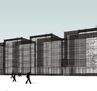 现代办公楼外观su模型