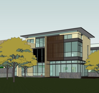 现代办公楼外观su模型