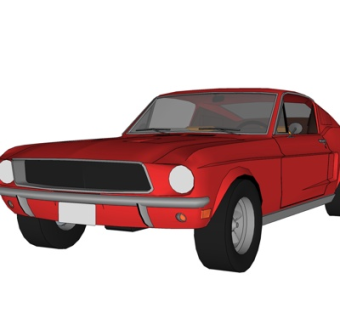 现代小汽车su模型