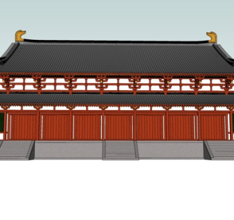 中式古建古庙su模型