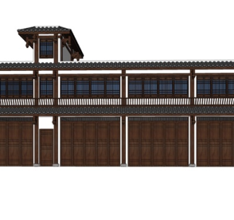 中式古建民房su模型