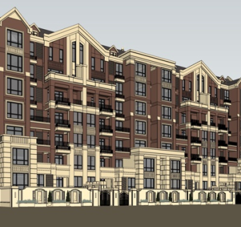 欧式洋房外观su模型