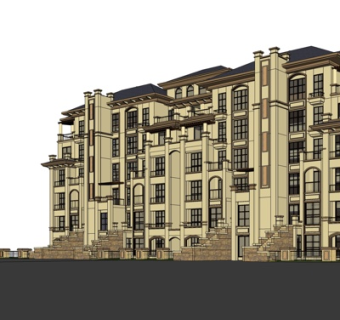 欧式洋房外观su模型