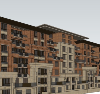 欧式洋房外观su模型