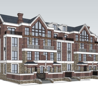 欧式洋房外观su模型