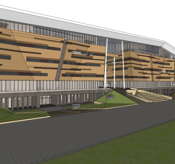 现代办公楼外观su模型